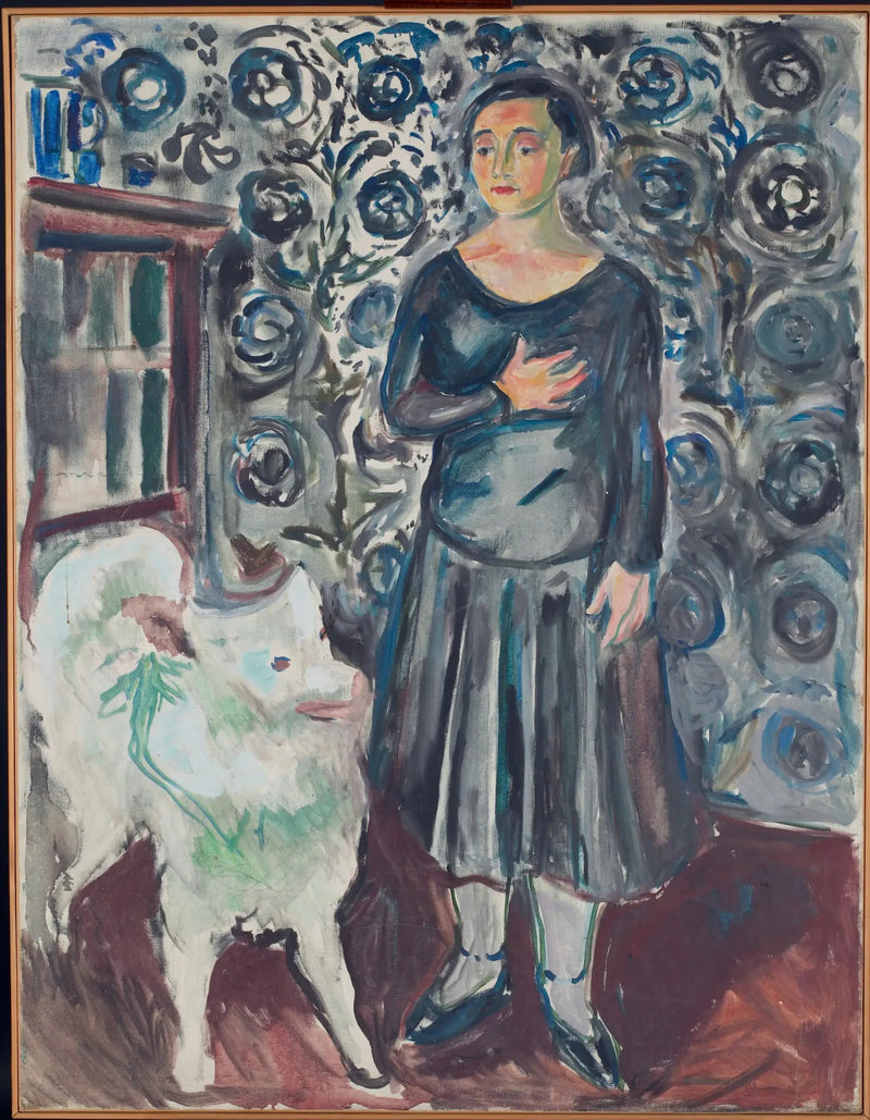 Vrouw met samojede - Edvard Munch