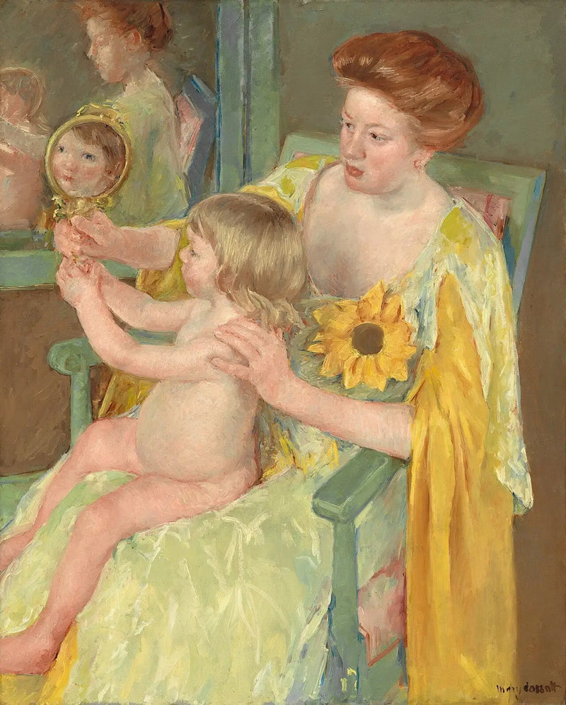 Vrouw met zonnebloem - Mary Cassatt