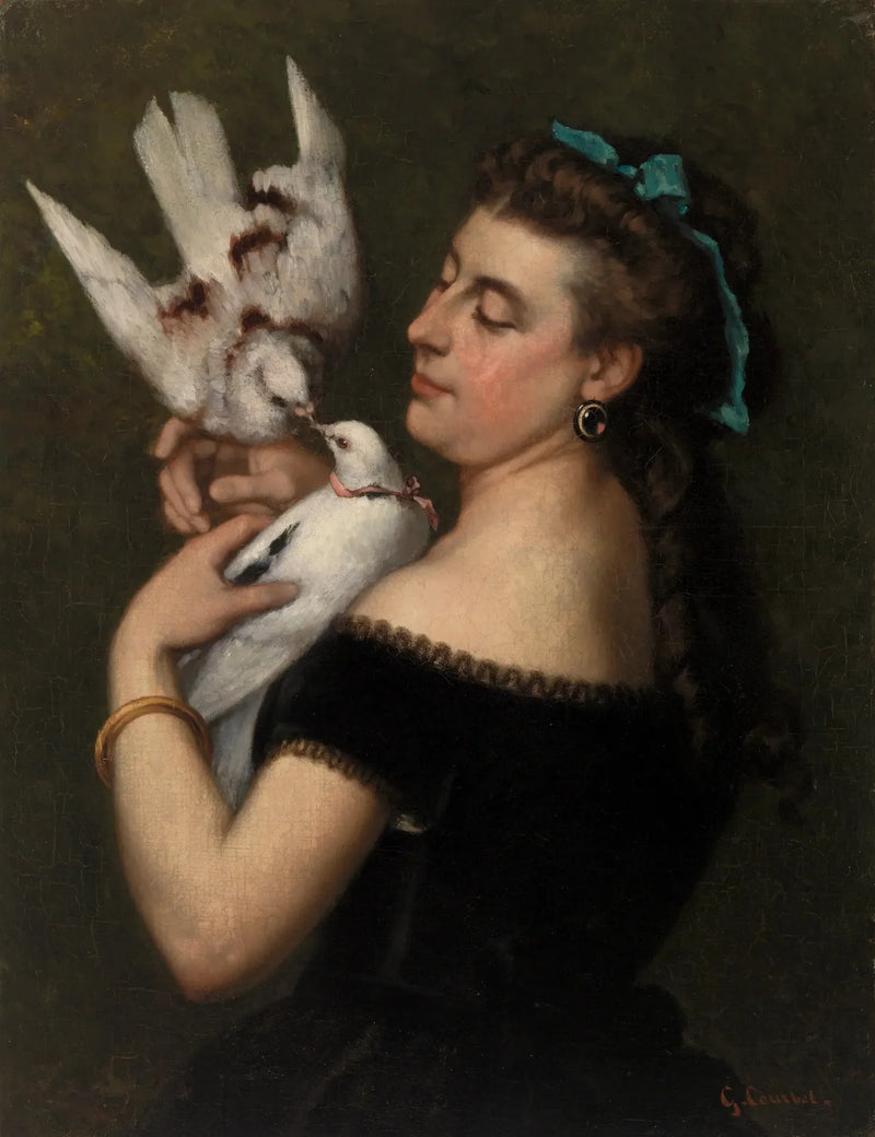 Vrouw met duiven - Gustave Courbet