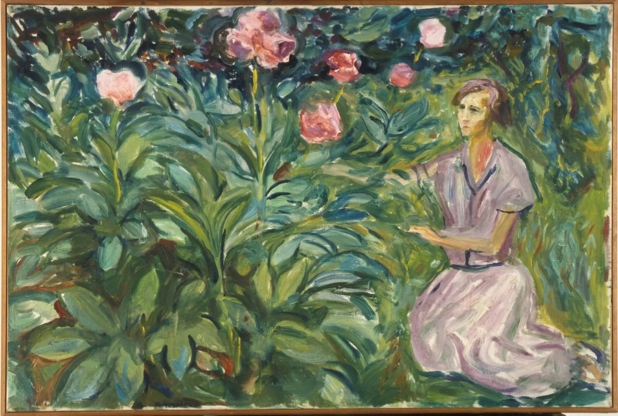 Vrouw met pioenen - Edvard Munch