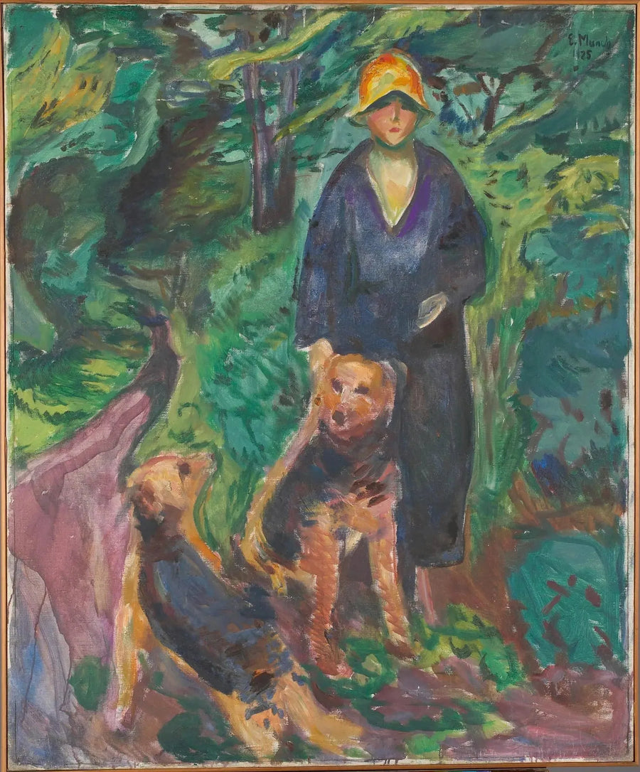 Vrouw met airdale terrier - Edvard Munch
