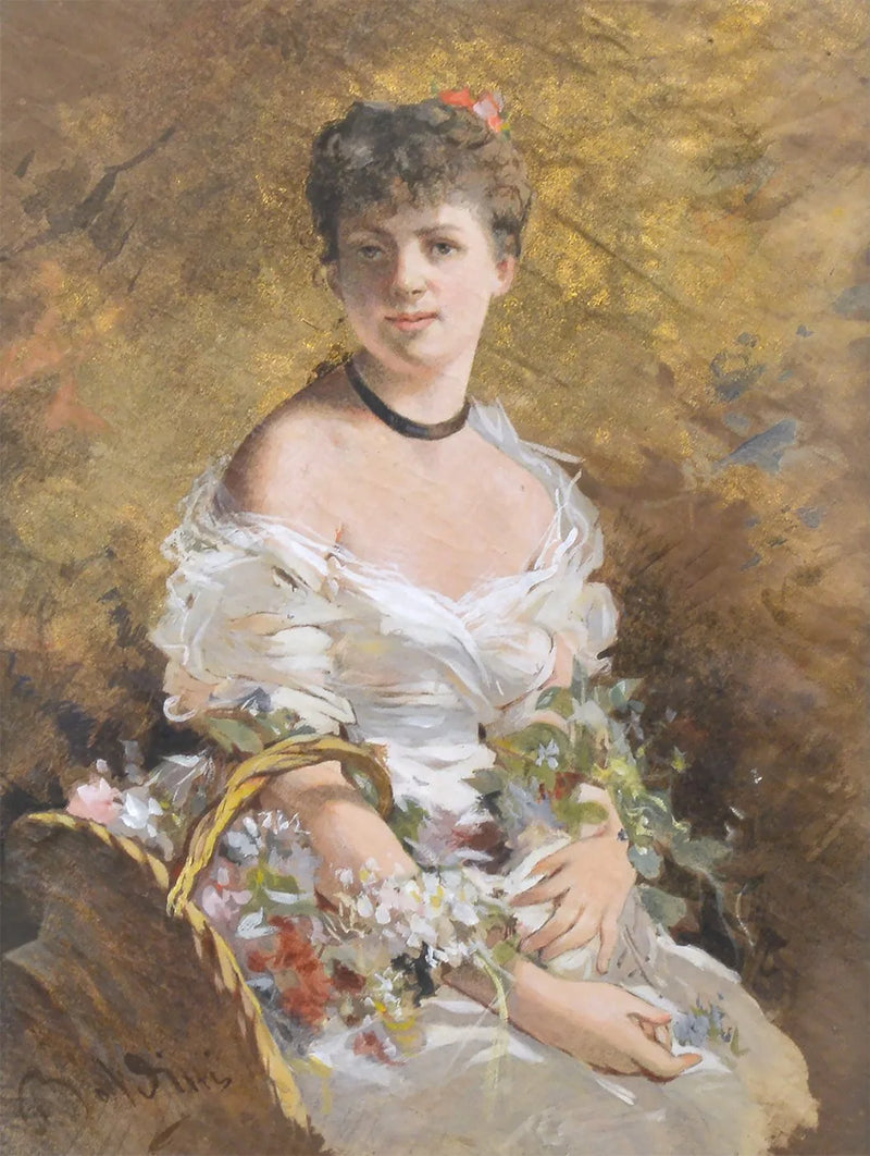 Vrouw met bloemen - Giovanni Boldini