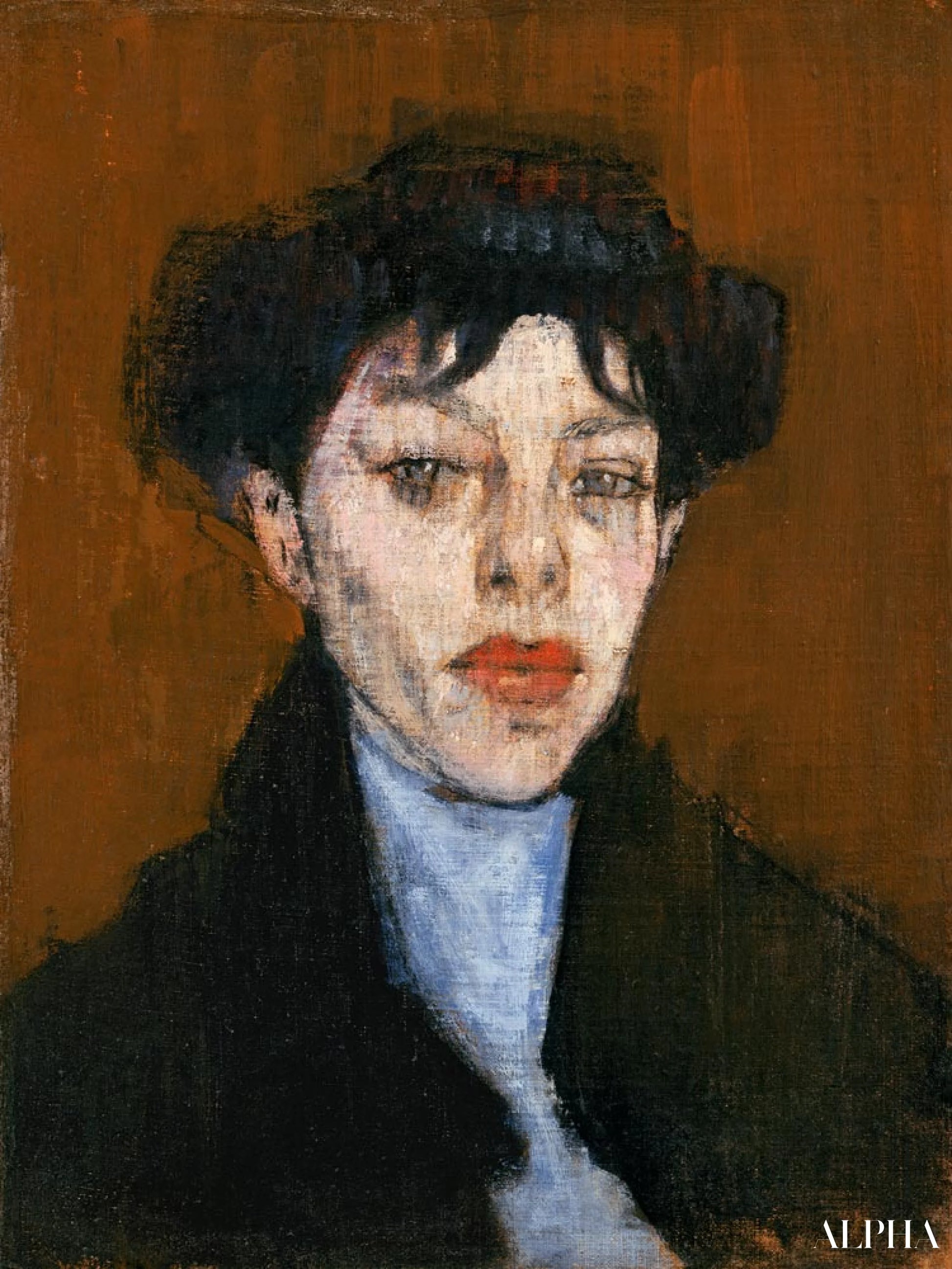 Vrouw met een blauwe sjaal - Amedeo Modigliani - Reproducties van schilderijen en hoogwaardige schilderijen