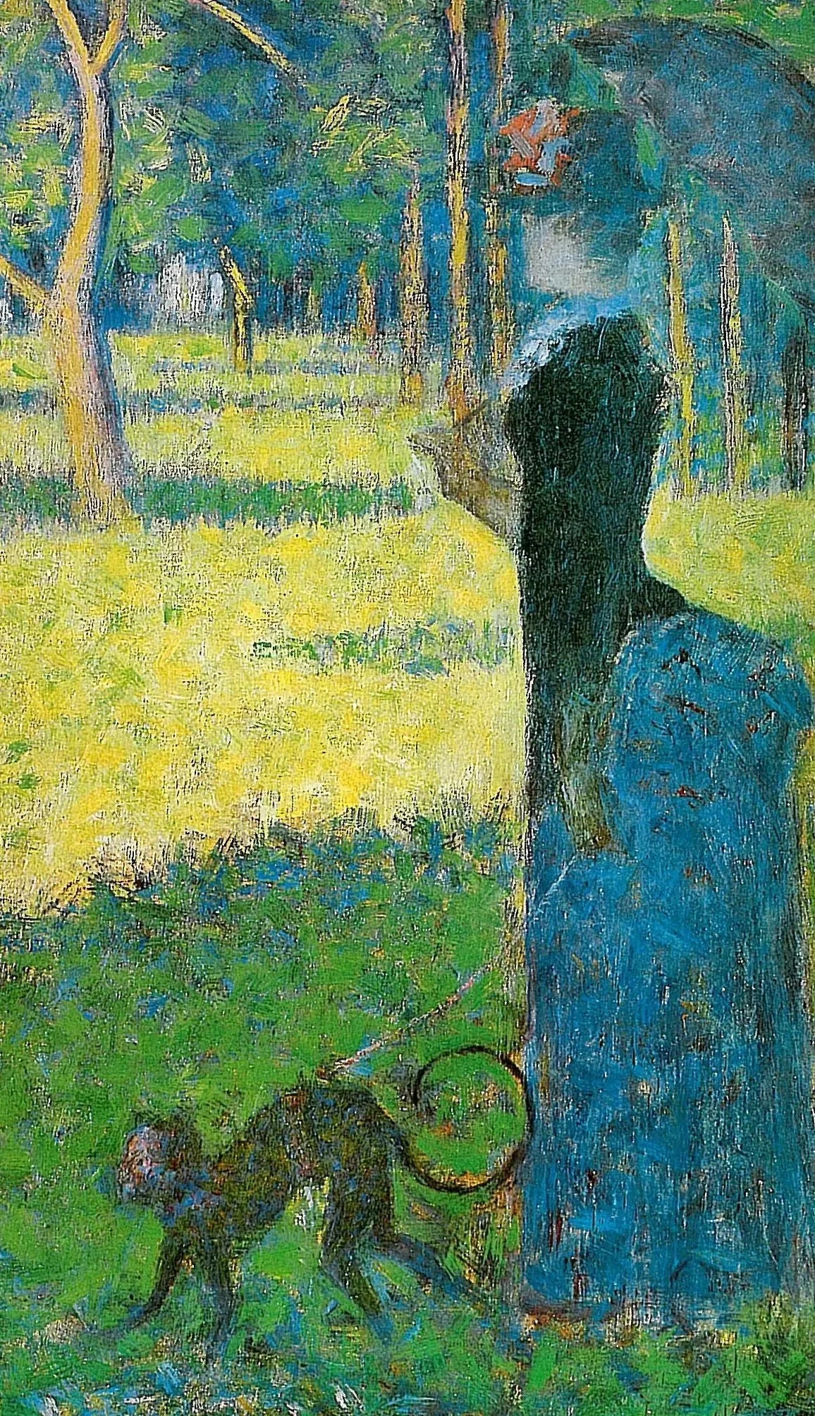 Femme avec un singe - Georges Seurat image 1 reproduction d’œuvre d’art à l’huile