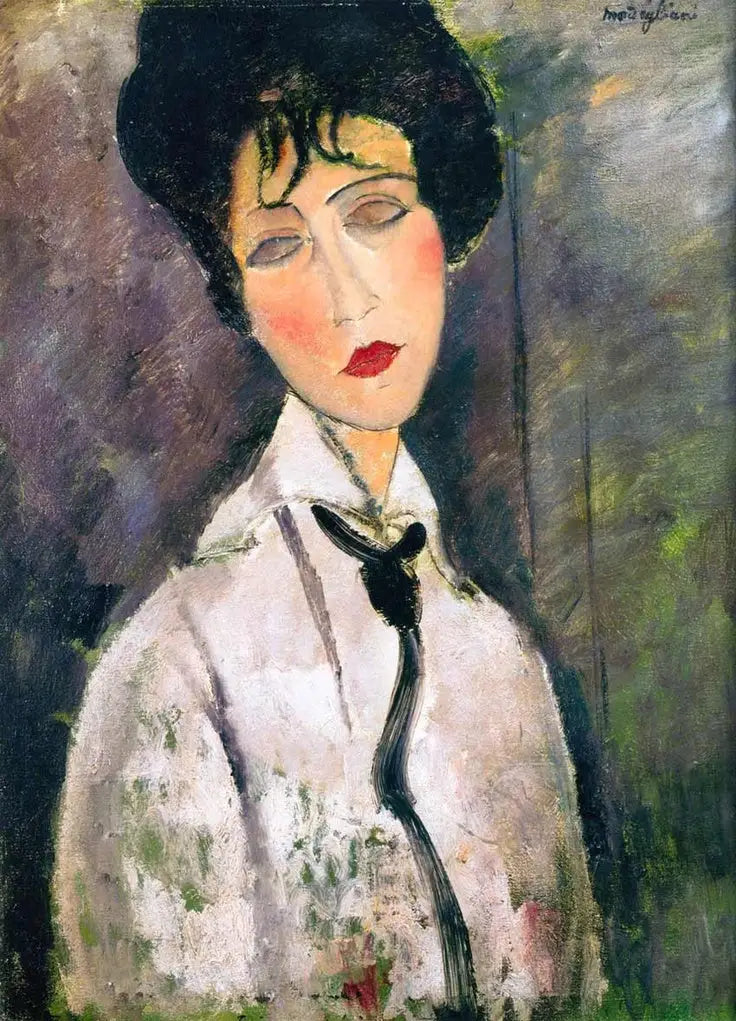 Vrouw met een zwarte stropdas - Amedeo Modigliani