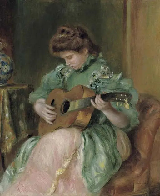 Vrouw met een gitaar - Pierre-Auguste Renoir