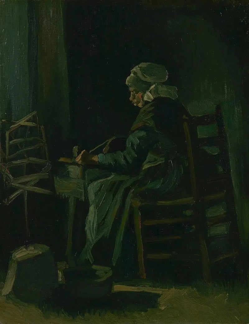 Vrouw die draad opwindt - Vincent van Gogh
