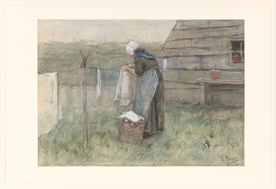 Femme à une corde à linge - Anton Mauve