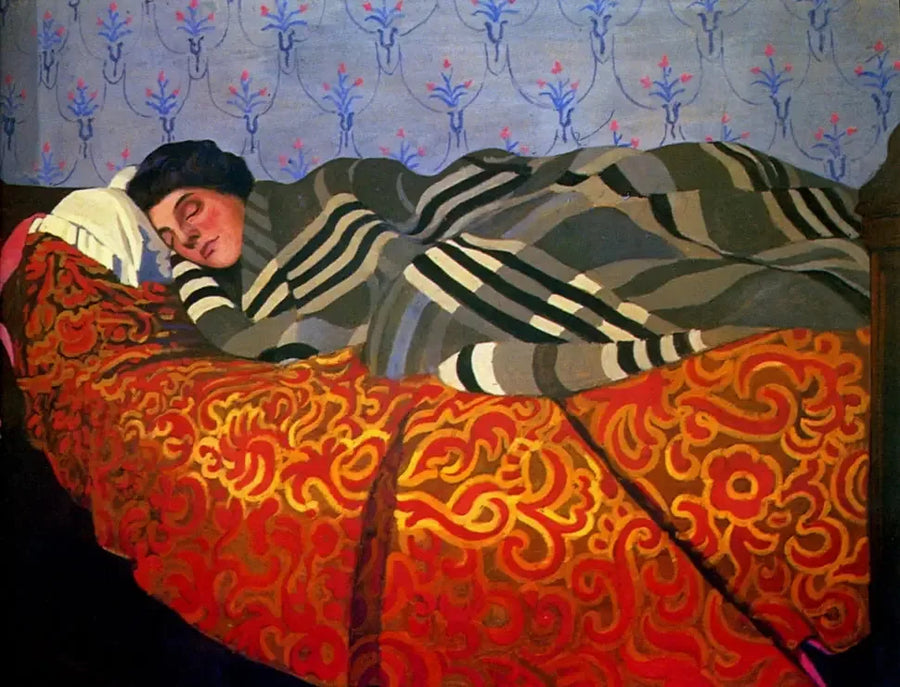  slapende liggende vrouw - Félix Vallotton

Source:
Femme couchée endormie - Félix Vallotton