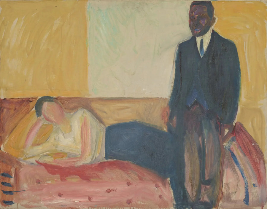 Vrouw liggend en Afrikaanse staand - Edvard Munch