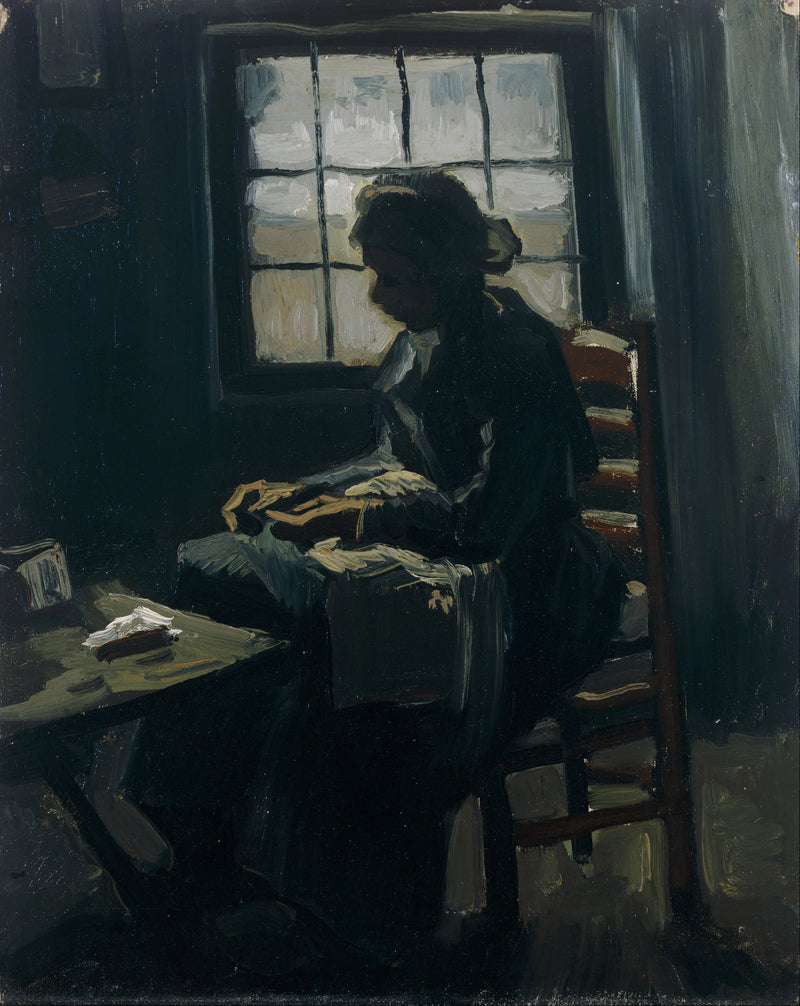 Vrouw die naait - Vincent van Gogh