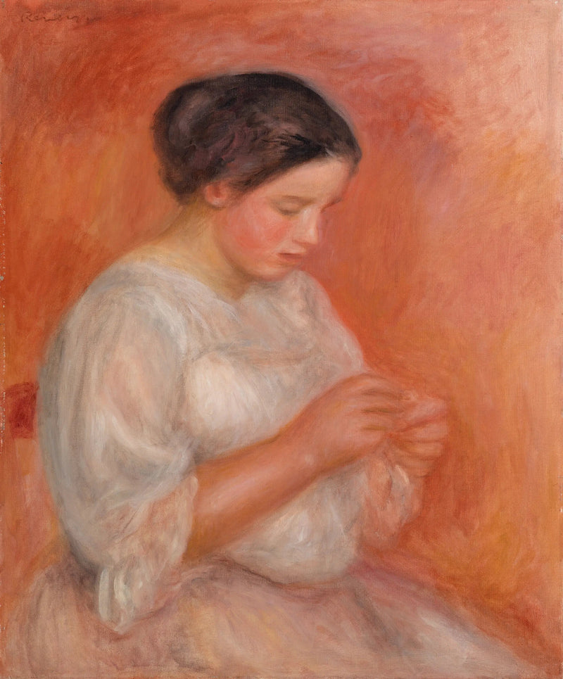 Vrouw die naait - Pierre-Auguste Renoir