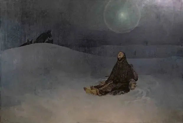 Vrouw in de woestijn - Alphonse Mucha