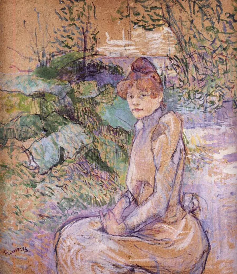 Vrouw in de tuin van meneer Forest - Henri de Toulouse-Lautrec