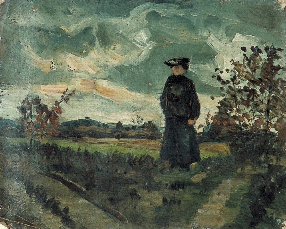 Femme dans le paysage - Theo van Doesburg image 1 copie de tableau peinte à la main