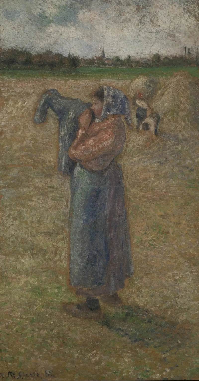 Vrouw in een veld - Camille Pissarro