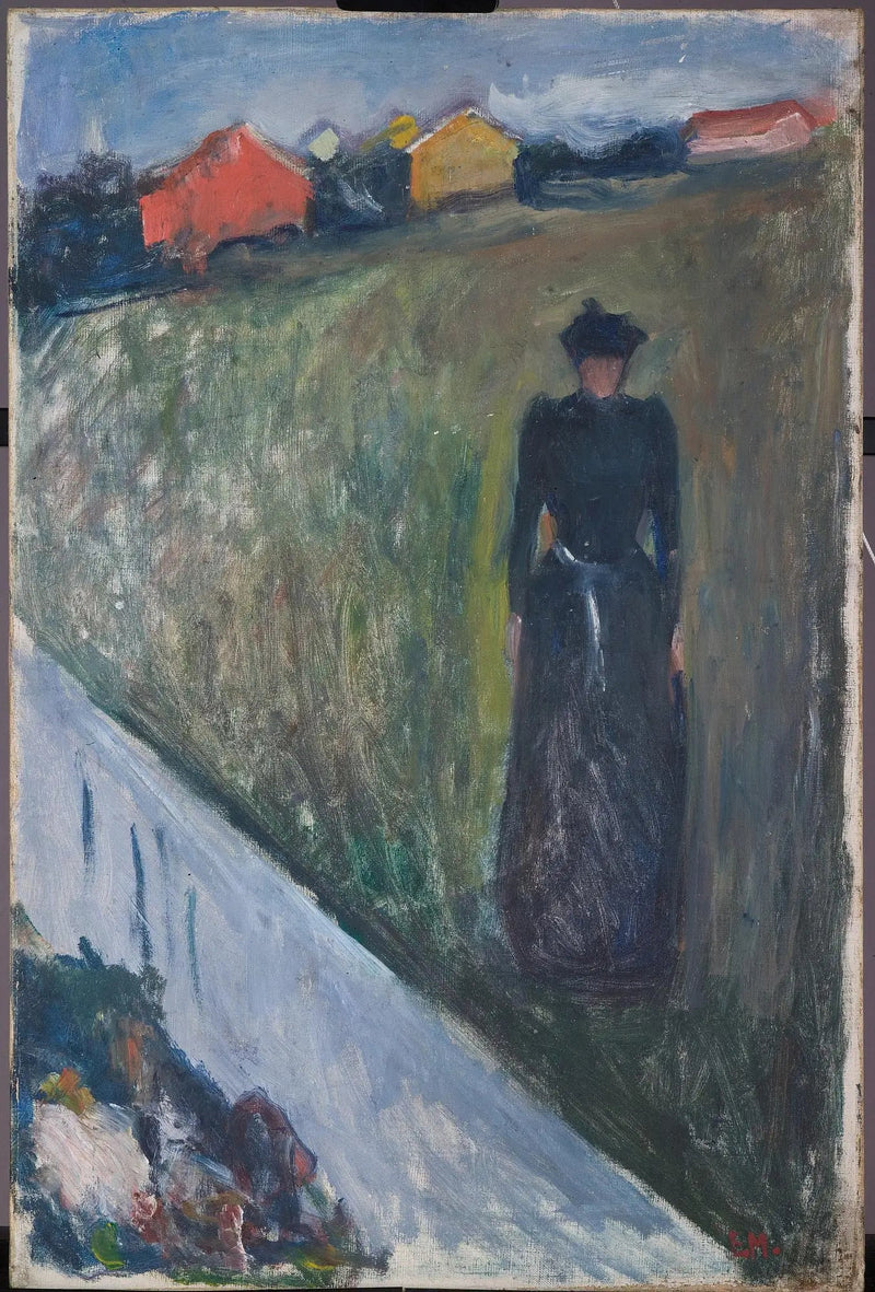 Vrouw in een avondlandschap - Edvard Munch