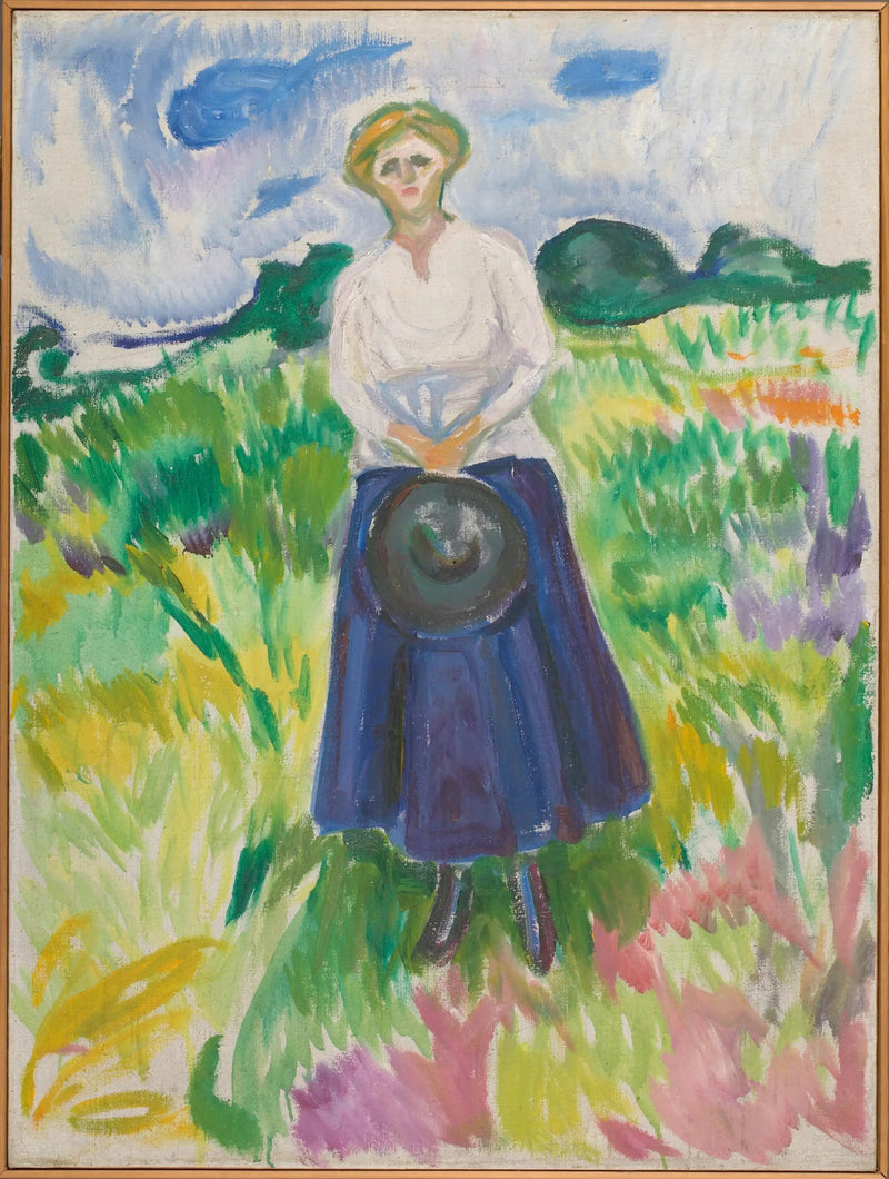 Vrouw in een groene weide - Edvard Munch