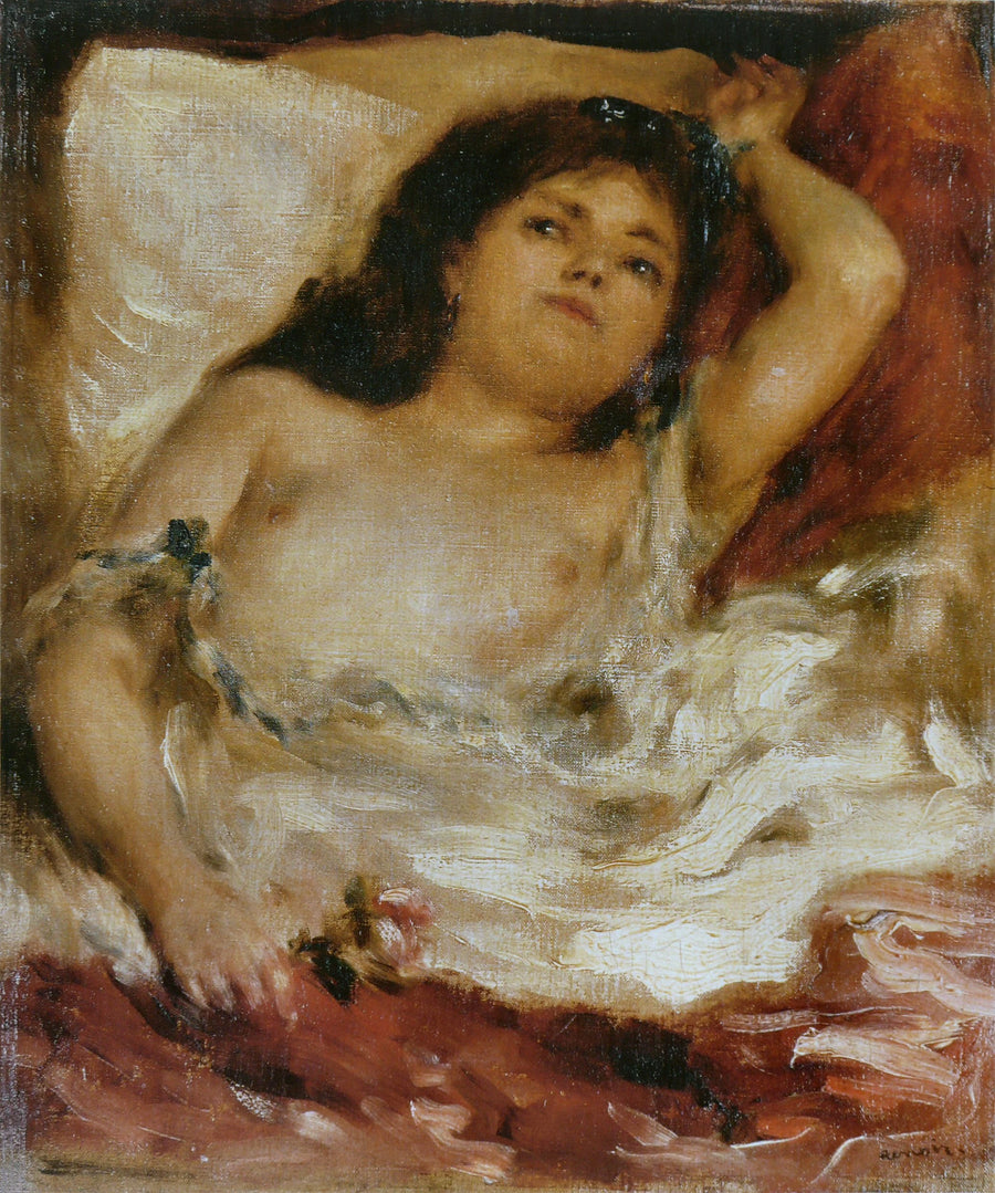 Vrouw halfnaakt liggend: de roos - Pierre-Auguste Renoir