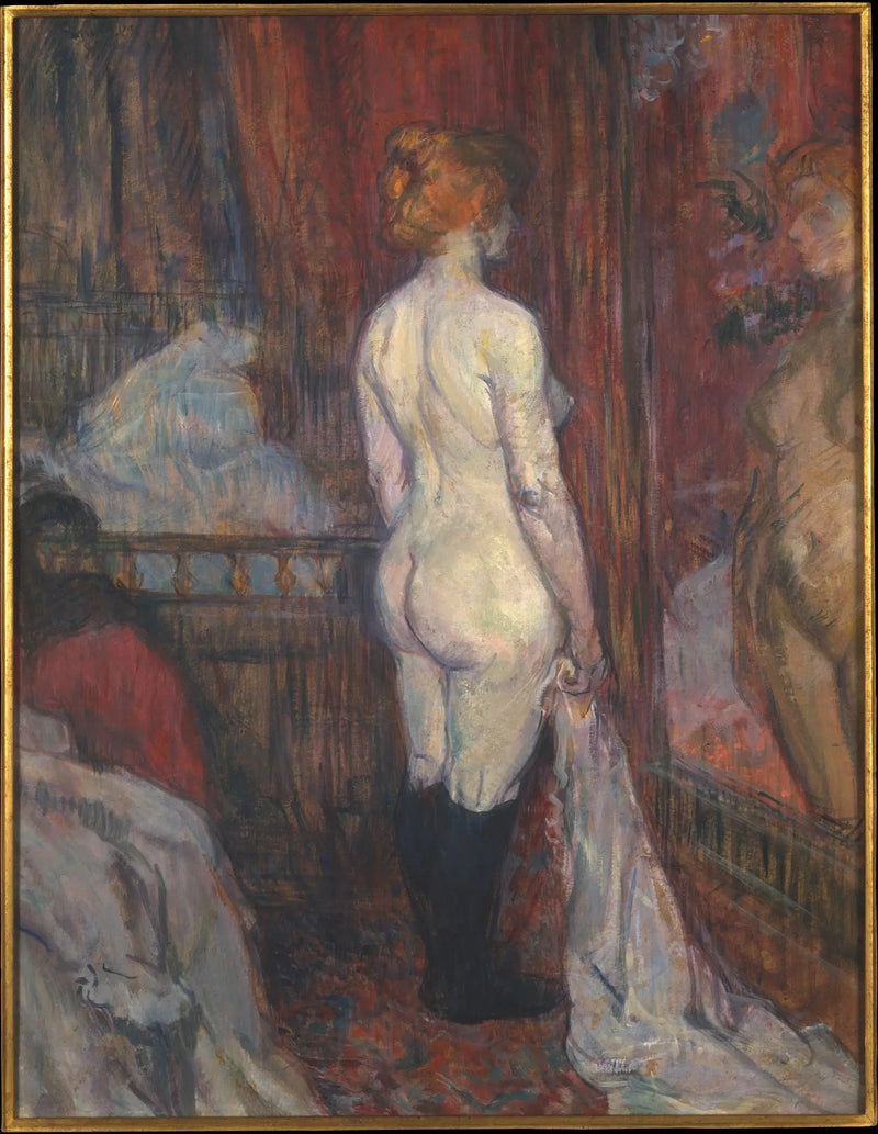 Vrouw voor een spiegel - Henri de Toulouse-Lautrec