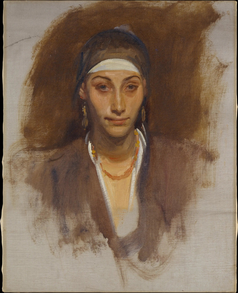 Egyptische vrouw met oorbellen - John Singer Sargent