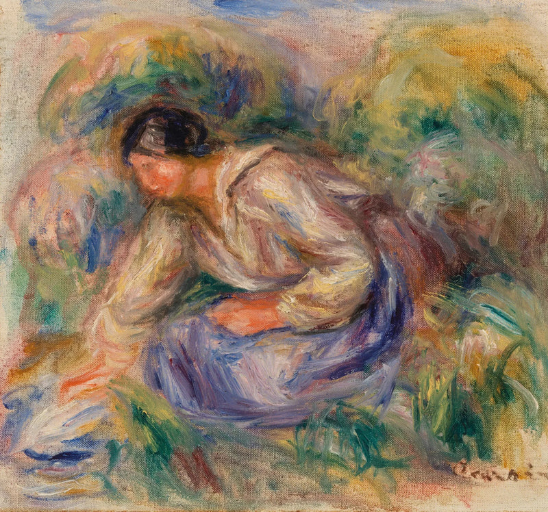 Vrouw in blauwe rok - Pierre-Auguste Renoir