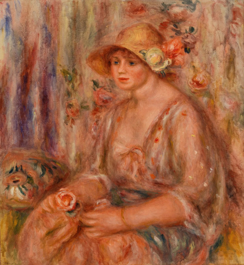 Vrouw in mousselinen jurk - Pierre-Auguste Renoir