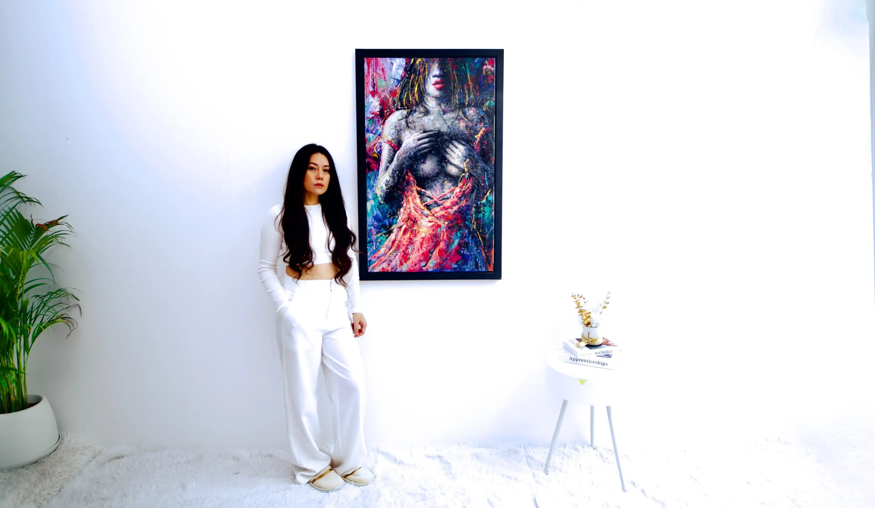 Woman in a Pink Dress - Kesorn | 60 X 100 cm Reproductions de tableaux à la peinture à l’huile