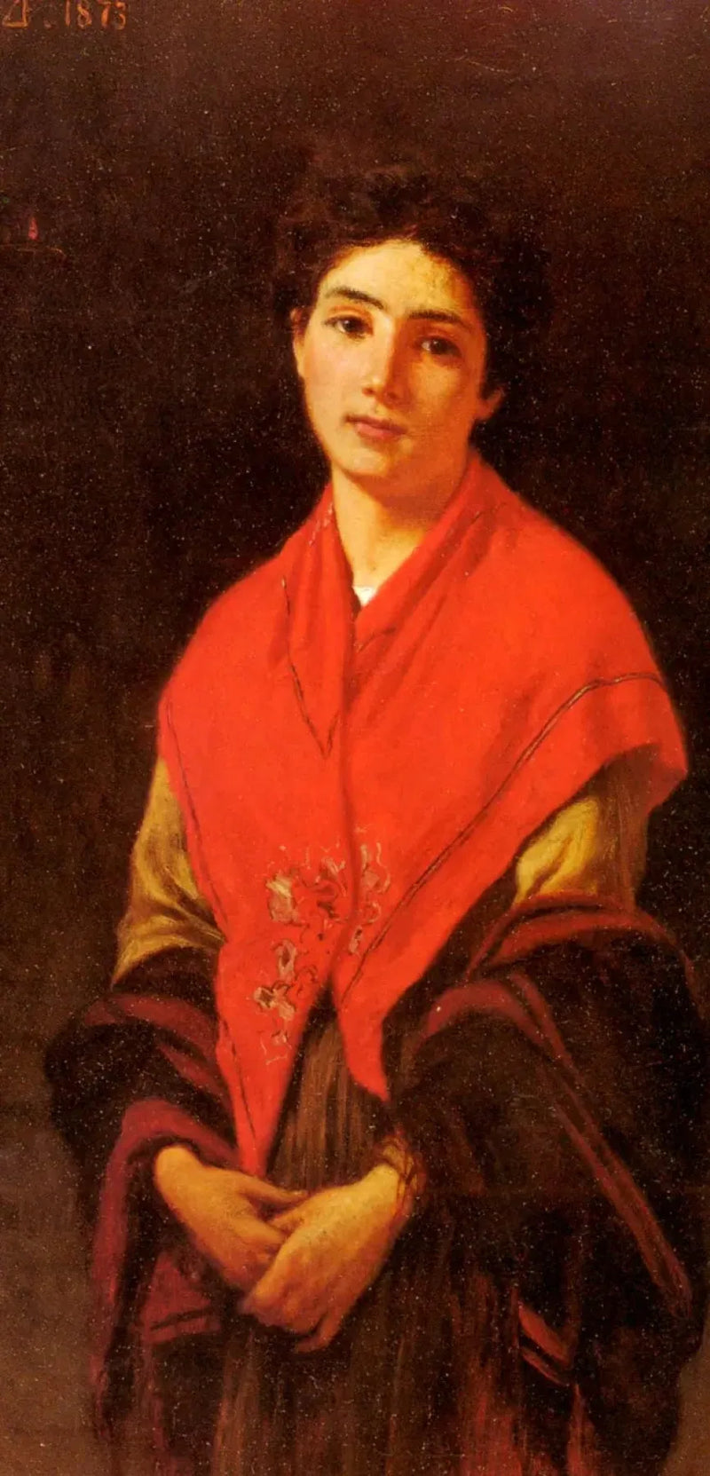 Vrouw in rood - Federico Zandomeneghi