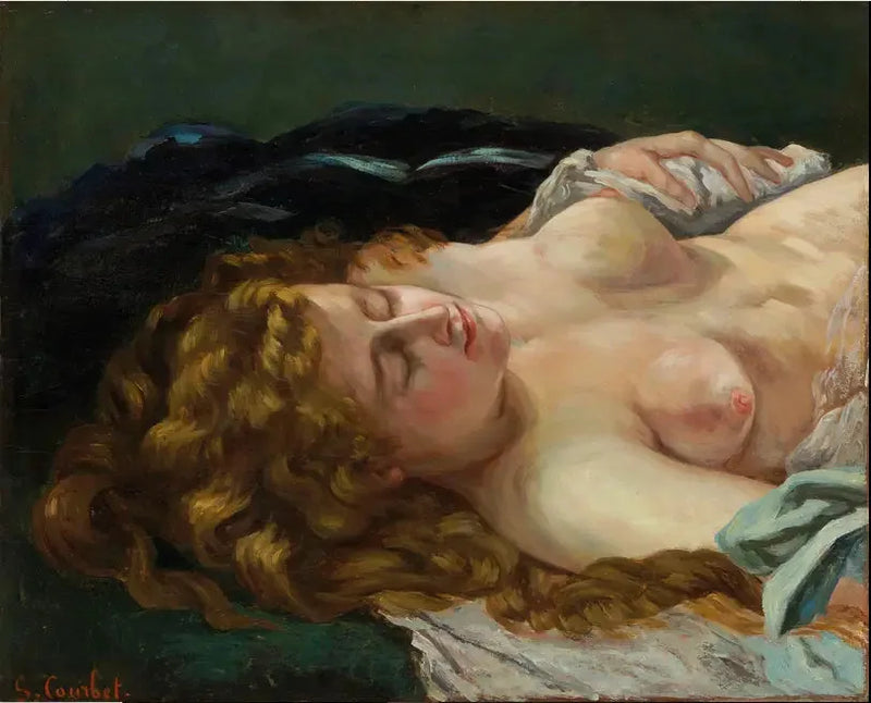Slapende vrouw met rood haar - Gustave Courbet