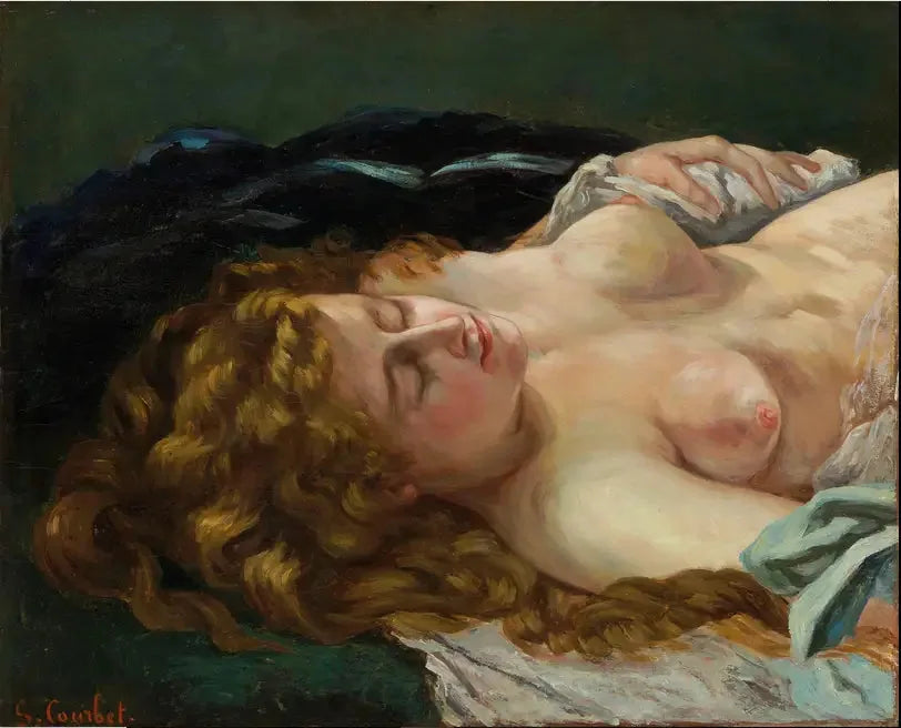 Slapende vrouw met rood haar - Gustave Courbet