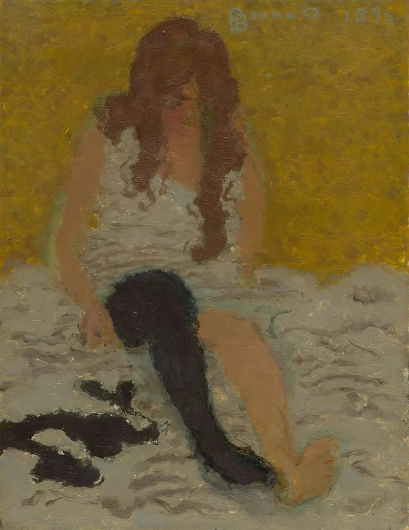Vrouw die haar kousen aantrekt - Pierre Bonnard