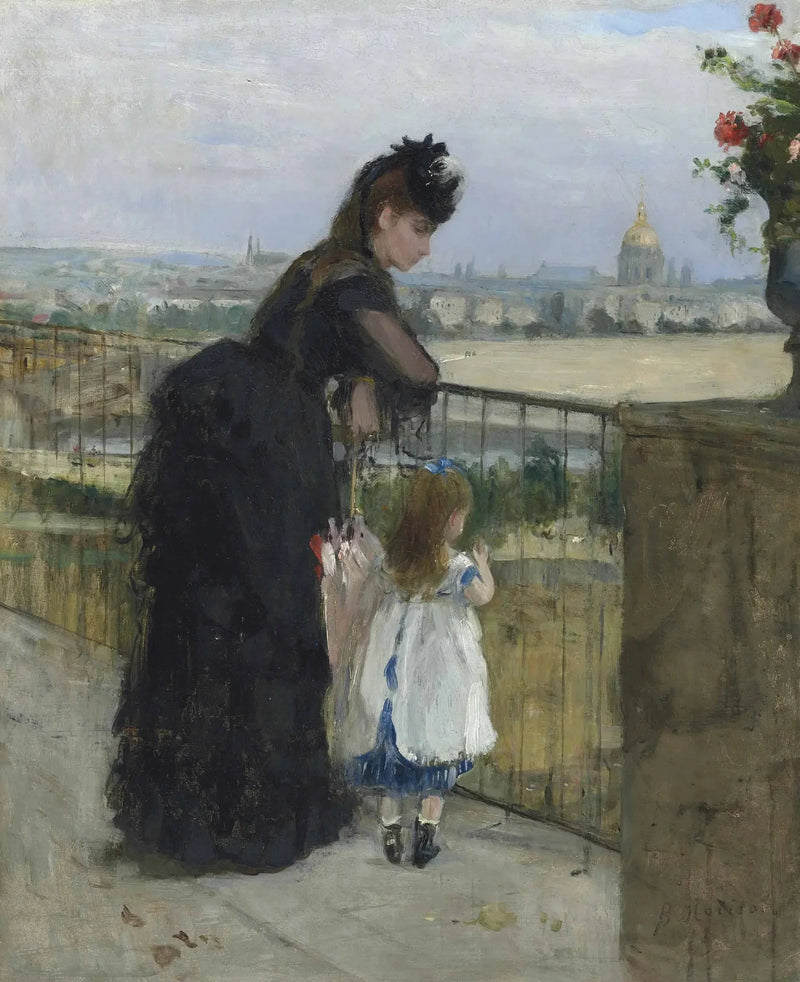 Vrouw en kind op het balkon - Berthe Morisot