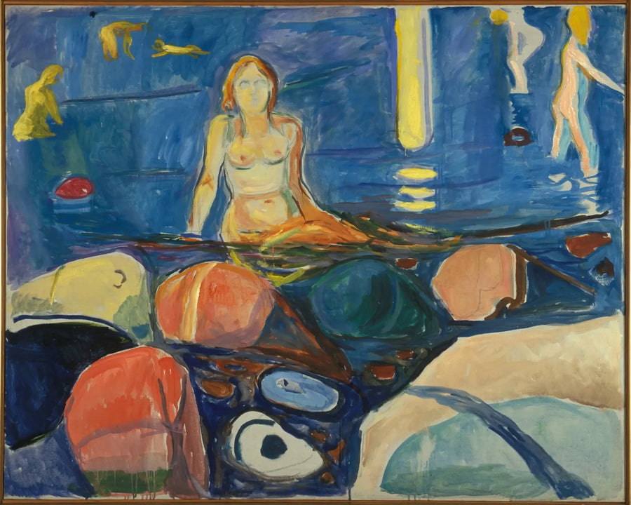 Vrouw en kinderen die zich baden - Edvard Munch