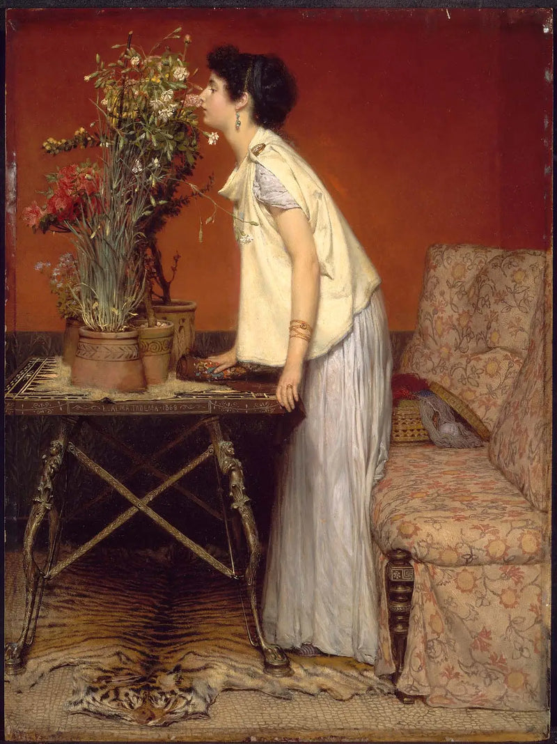 Vrouw en bloemen - Lawrence Alma-Tadema