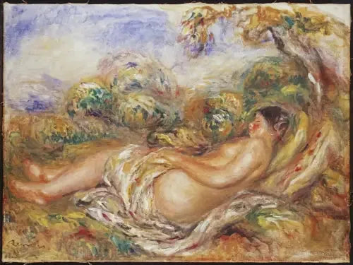 Vrouw uitgestrekt in het platteland - Pierre-Auguste Renoir