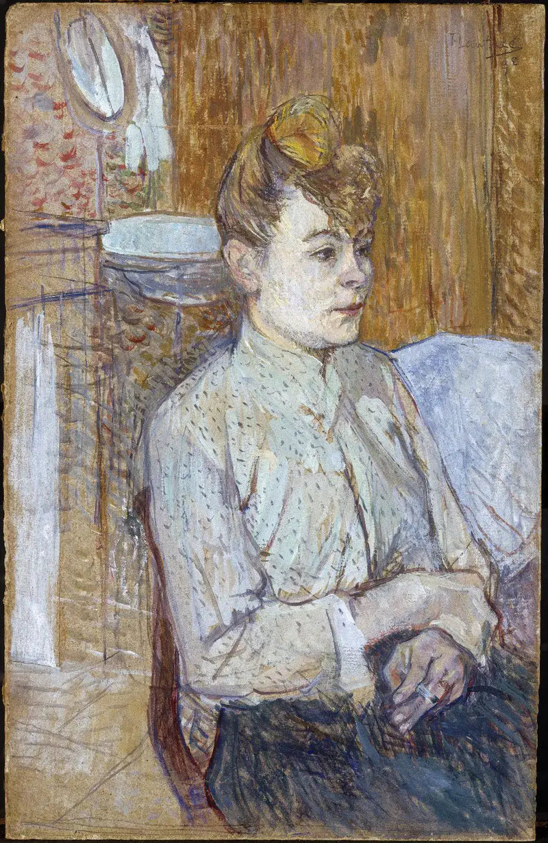 Vrouw die een sigaret rookt - Henri de Toulouse-Lautrec