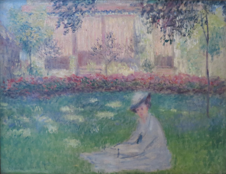 Vrouw zittend in de tuin W407 - Claude Monet