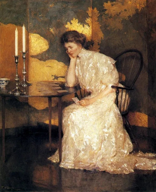 Vrouw die speelt met succes - Frank Weston Benson