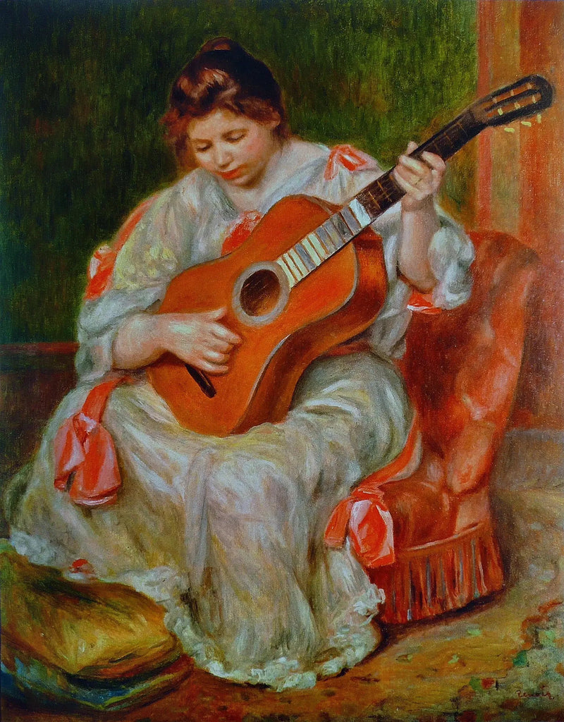 Vrouw die gitaar speelt - Pierre-Auguste Renoir