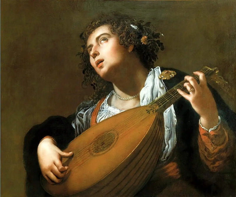 Vrouw die luit speelt - Artemisia Gentileschi