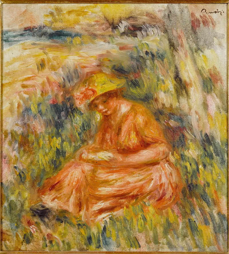 Vrouw die leest in een landschap - Pierre-Auguste Renoir