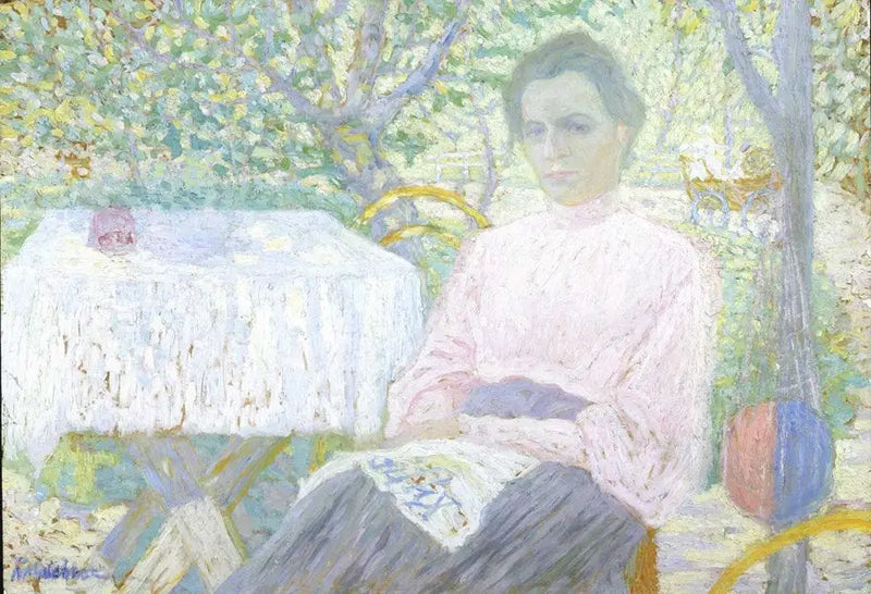 Vrouw die een krant leest - Kazimir Malevich