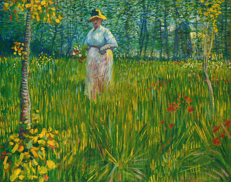 Vrouw in een tuin - Vincent van Gogh