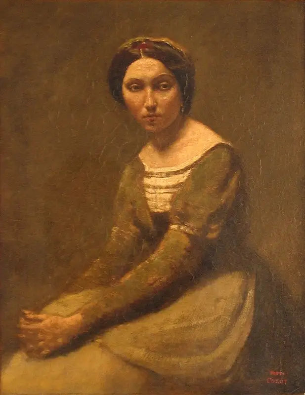 Vrouw die mediteert - Jean-Baptiste Camille Corot