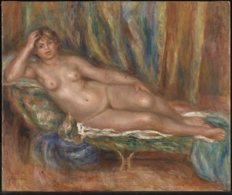 Naakte vrouw op een bank - Pierre-Auguste Renoir