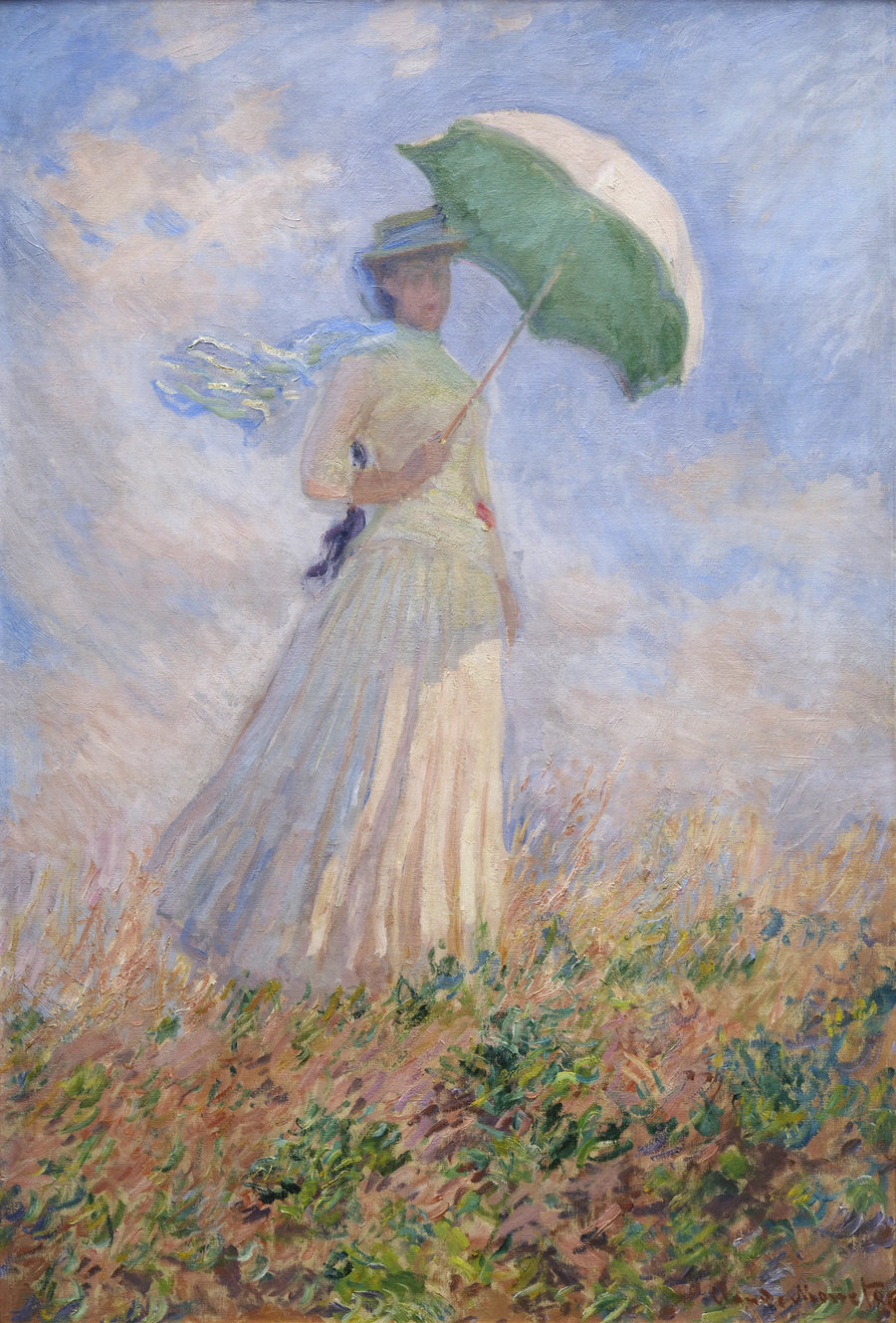 Vrouw met paraplu naar rechts gericht W1076 - Claude Monet