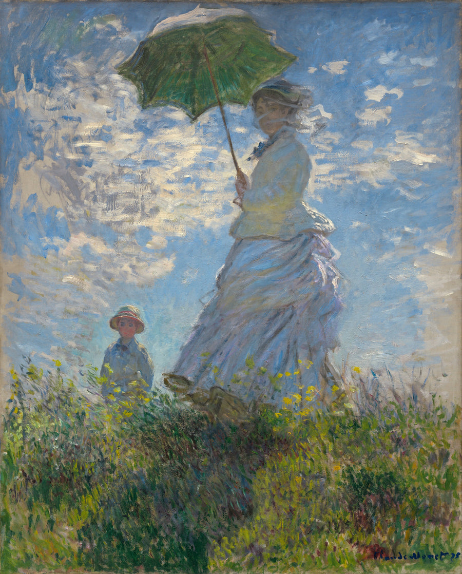 De vrouw met de paraplu, mevrouw Monet en haar zoon W381 - Claude Monet