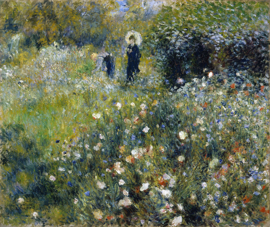 Vrouw met parasol in een tuin - Pierre-Auguste Renoir