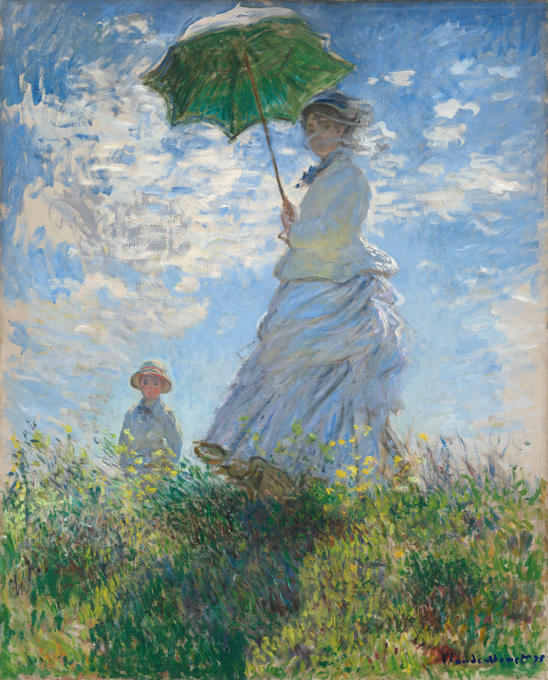 De vrouw met de parasol - Madame Monet en haar zoon - Claude Monet